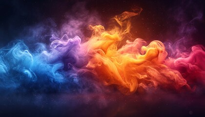 Colorful Smoke Clouds in the Sky: A Spectacular Sight for the Full Moon Event Generative AI - obrazy, fototapety, plakaty