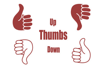 Thumb up & thumb down icons. Thumbs Up Down Vector Illustration Logo. Flat style. Social media concept. Like and dislike symbols