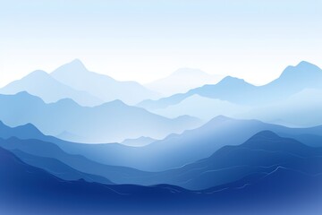 Serene blue mountain layers at dawn