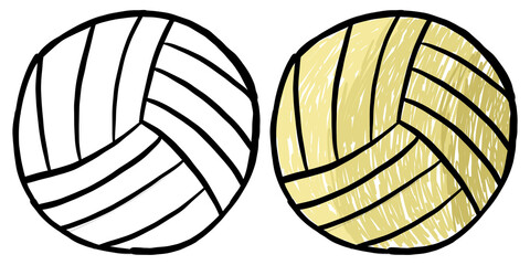 Volleyball Clip Art Sketch Set Of Two