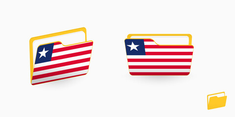 Liberia flag on two type of folder icon.