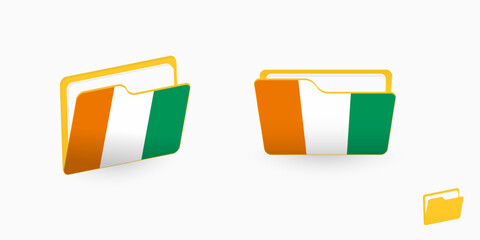 Ivory Coast flag on two type of folder icon.