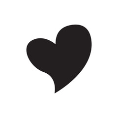 Heart icon. Isolated over white background. Love symbol.