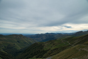 Fototapeta premium Puerto de larrau, mountain pass on the border between France and Spain, between the department of Pyrénées-Atlantiques, France and Navarre. 