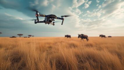Aerial Observers: Hovering Drone Captures Wild Animals in Africa