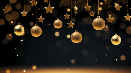 New Year concept banner, Christmas festive atmosphere, holiday decorations background