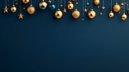 Fototapeta premium New Year concept banner, Christmas festive atmosphere, holiday decorations background