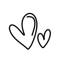 heart symbols line art vector design