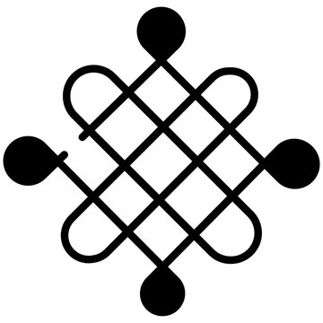 Endless Knot glyph and line vector illustration