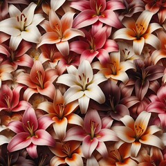 Lily Elegance: Texture of Many Beautiful Lilies