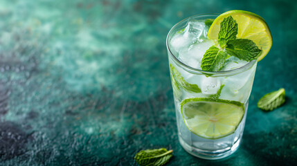 Refreshing mojito with lime mint