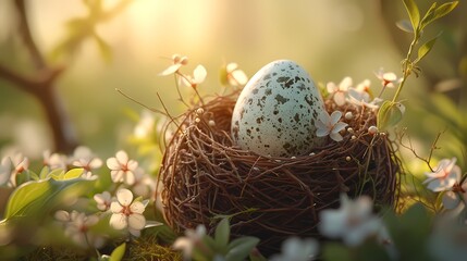 Obraz premium Painted Easter Eggs Illustration Background and Wallpaper