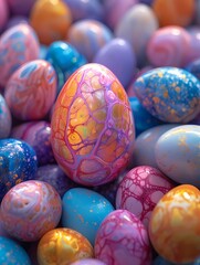 Fototapeta na wymiar painted colorful easter eggs illustration background