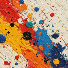 Colorful Paint Splatters on a Canvas Generative AI