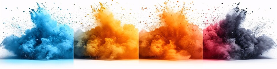 Colorful Explosion of Paint Powder: A Blend of Art and Science Generative AI