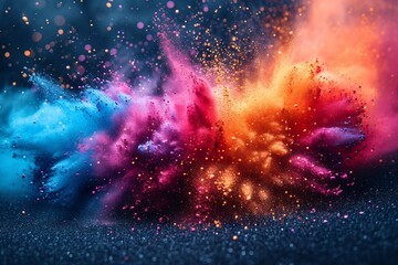 Colorful Explosion of Paint Powder Generative AI - obrazy, fototapety, plakaty