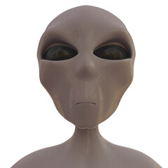 Alien isolated on white background. 3D rendering