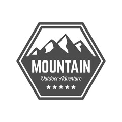 Adventure and outdoor vintage logo template, badge or emblem style. Mountain logo vector design template.