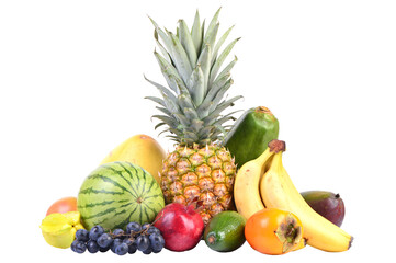 Fruits isolated on white background