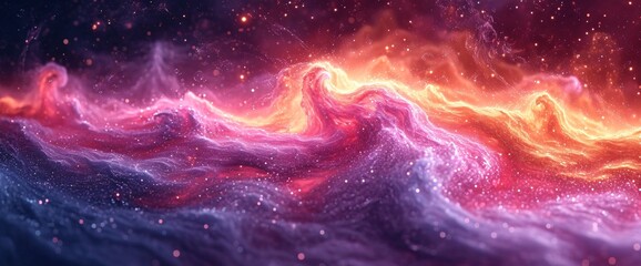 Pink Nebula: A Celestial Splash of Color for the Month of Love Generative AI - obrazy, fototapety, plakaty