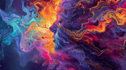 Abstract colorful swirling pattern representing epileptic seizure. 
