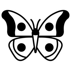 Butterfly glyph and line vector illustration