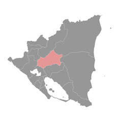 Matagalpa Department map, administrative division of Nicaragua. Vector illustration.