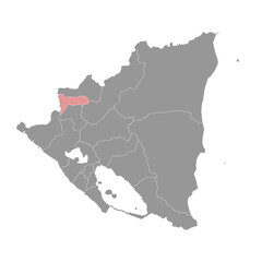Madriz Department map, administrative division of Nicaragua. Vector illustration.