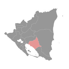 Chontales Department map, administrative division of Nicaragua. Vector illustration.