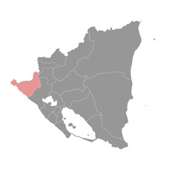 Obraz premium Chinandega Department map, administrative division of Nicaragua. Vector illustration.