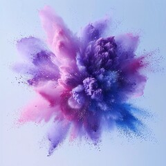 Purple and Blue Explosion: A Colorful Blast for the Month of April Generative AI - obrazy, fototapety, plakaty