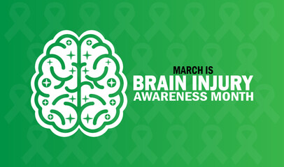 March Is Brain Injury Awareness Month Vector Template Design Illustration. Suitable for greeting card, poster and banner