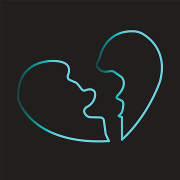 recommend clip art: broken heart line art. broken heart or divorce flat vector icon for apps and websites