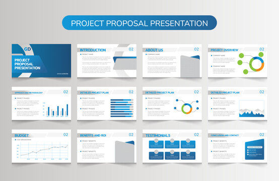Project proposal Presentation or business proposal template, Vector Presentation Templates, Infographic elements for use in Presentation