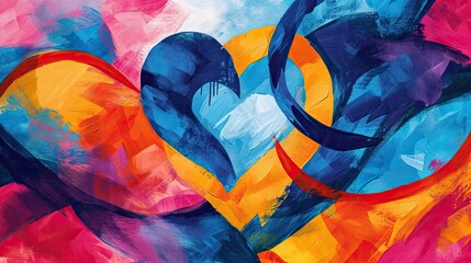 Artistic Love Abstract. Abstract love concept wedding romance valentines day colorful hearts background wallpaper