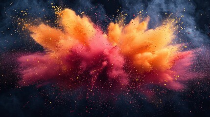 Colorful Explosion of Painted Powder: A Vibrant Blast of Artistic Expression Generative AI - obrazy, fototapety, plakaty
