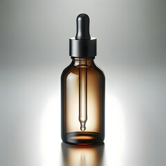 Fototapeta premium an amber glass dropper bottle often used for essential oils, serums, or other skincare products