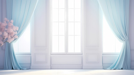 Gradient empty room wall model, minimalist interior, podium 3D product display