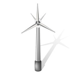 Fototapeta premium 3d realistic wind turbine with shadow . Green and alternative eco energy concept. 