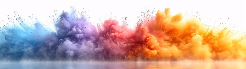 Colorful Explosion of Paint Powder: A Monthly Art Event Inspiration Generative AI - obrazy, fototapety, plakaty