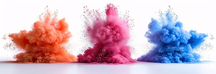 Colorful Explosion of Pink, Purple, and Rainbow Powder Generative AI