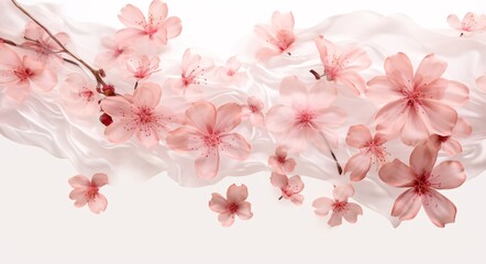 background with pink petals flying around