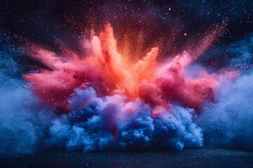 Colorful Explosion of Fireworks in the Sky Generative AI