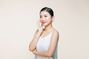 Portrait beautiful young woman with clean fresh skin.