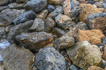 stones on the shore of the Mediterranean sea in winter on the island of Cyprus 8