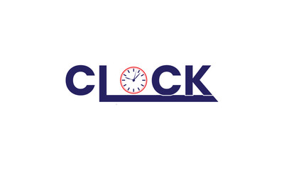 illustration vector graphic logo designs. logotype, typography logo for clock with letter O as watch.