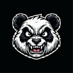 Panda head mascot logo template