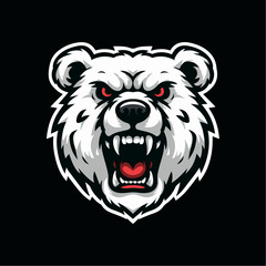 Polar Bear head mascot logo template