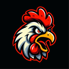 Rooster head mascot logo template