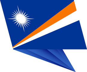 Obraz premium Marshall Islands pin flag